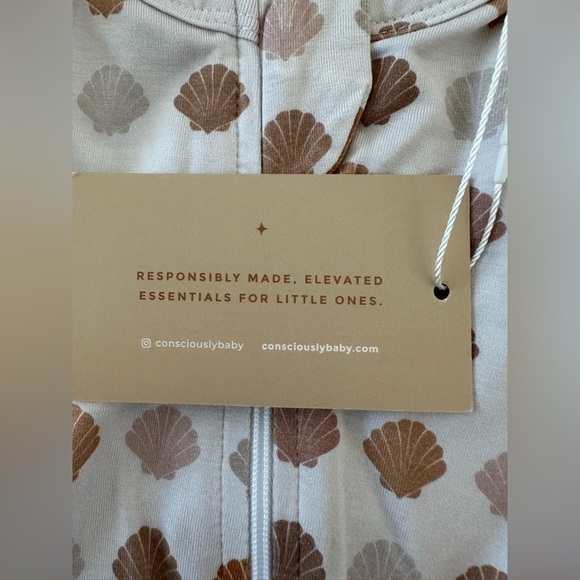 Consciously Baby Bamboo Zip One Piece Pajamas Size 0-3 months - Picture 6 of 10